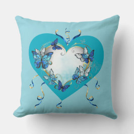 Whimsical Butterflies Heart Pillow クッション