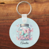 Whimsical Butterflies in a Jar キーホルダー (裏面)