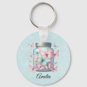 Whimsical Butterflies in a Jar キーホルダー (裏面)