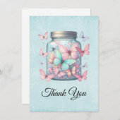 Whimsical Butterflies in a Jar サンキューカード (正面/裏面)