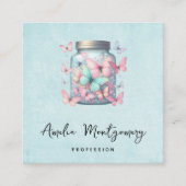 Whimsical Butterflies in a Jar スクエア名刺 (正面)