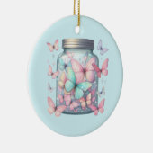 Whimsical Butterflies in a Jar セラミックオーナメント (右)