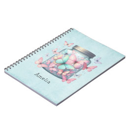 Whimsical Butterflies in a Jar ノートブック