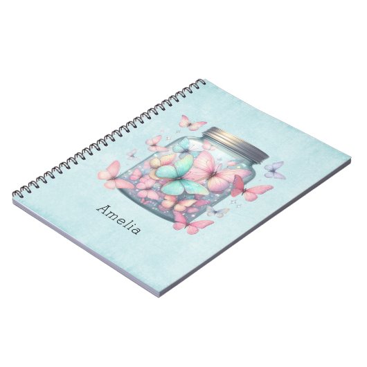 Whimsical Butterflies in a Jar ノートブック (左側)