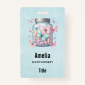 Whimsical Butterflies in a Jar バッジ (裏面)