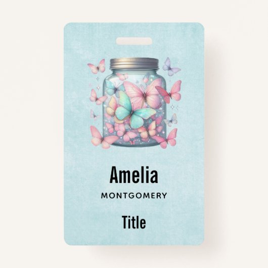 Whimsical Butterflies in a Jar バッジ (正面)
