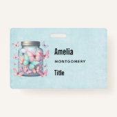 Whimsical Butterflies in a Jar バッジ (裏面)
