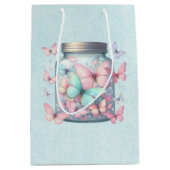 Whimsical Butterflies in a Jar ミディアムペーパーバッグ (正面)