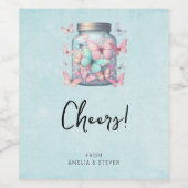 Whimsical Butterflies in a Jar ワインラベル (シングルラベル)