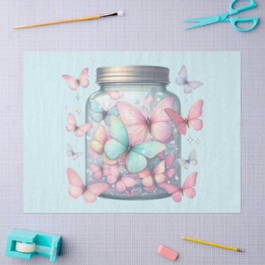 Whimsical Butterflies in a Jar 薄葉紙 (クラフト)