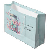 Whimsical Butterflies in a Jar Birthday ラージペーパーバッグ (正面アングル)