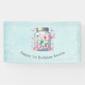 Whimsical Butterflies in a Jar Birthday 横断幕 (横)