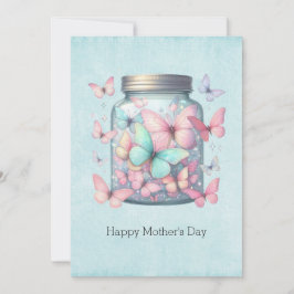 Whimsical Butterflies in a Jar Mother's Day シーズンカード