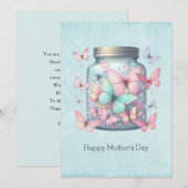 Whimsical Butterflies in a Jar Mother's Day シーズンカード (正面/裏面)