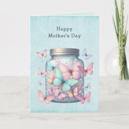 Whimsical Butterflies in a Jar Mother's Day シーズンカード
