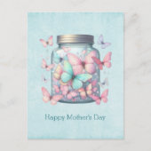 Whimsical Butterflies in a Jar Mother's Day シーズンポストカード (正面)