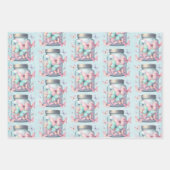  Whimsical Butterflies in a Jar Pattern ラッピングペーパーシート (正面3)