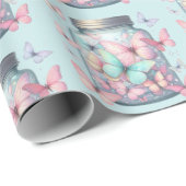 Whimsical Butterflies in a Jar Pattern ラッピングペーパー (ロールコーナー)