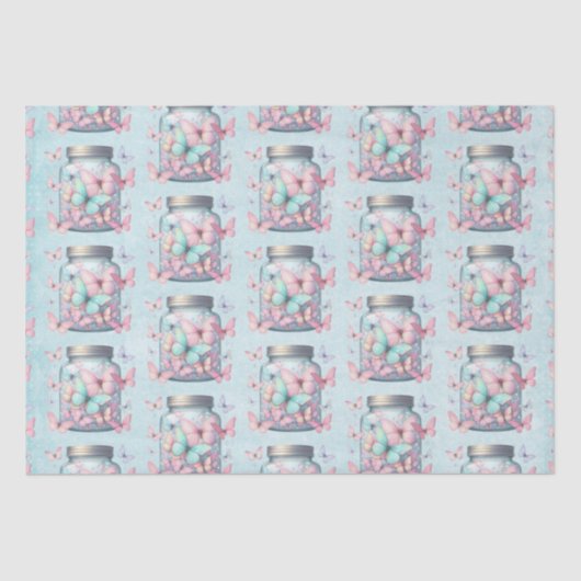 Whimsical Butterflies in a Jar Pattern 薄葉紙 (正面)