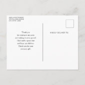 Whimsical Butterflies in a Jar Thank You ポストカード (裏面)