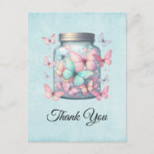 Whimsical Butterflies in a Jar Thank You ポストカード (正面)