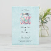Whimsical Butterflies in a Jar Wedding 招待状 (スタンド正面)