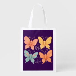 Whimsical Butterflies Reusable Grocery Bag エコバッグ