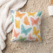 "Whimsical Butterflies" Throw Pillow クッション (ブランケット)