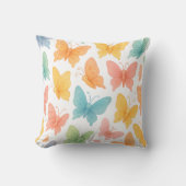 "Whimsical Butterflies" Throw Pillow クッション (正面)