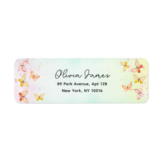  Whimsical Butterfly Girl 1st Birthday   ラベル (正面)