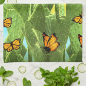 Whimsical Cactus And Butterflies キッチンタオル (折り畳み)