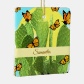 Whimsical Cactus And Butterflies セラミックオーナメント (右)