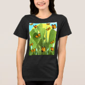 Whimsical Cactus And Butterflies トライブレンドＴシャツ (正面)