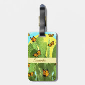 Whimsical Cactus And Butterflies ラゲッジタグ (裏面縦)