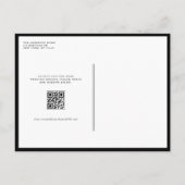 Whimsical Calligraphy Black Wedding QR Code インビテーションポストカード (裏面)
