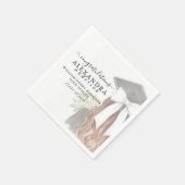 Whimsical Calligraphy Graduation Bow スタンダードカクテルナプキン (角)