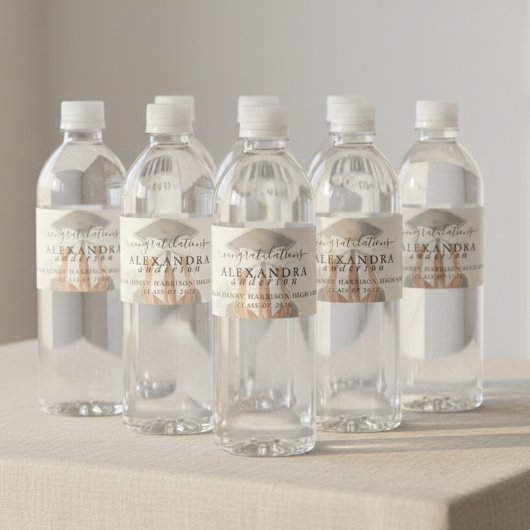 Whimsical Calligraphy Graduation Bow ペットボトルラベル