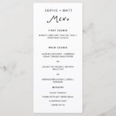 Whimsical Calligraphy Minimalist Wedding Menu メニュー (正面)