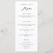 Whimsical Calligraphy Minimalist Wedding Menu メニュー (正面)
