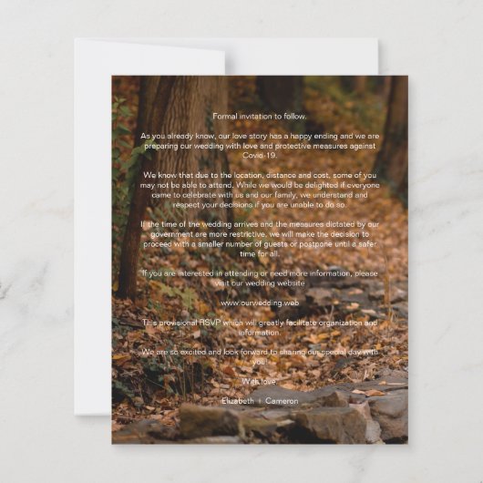 Whimsical Calligraphy Wedding Photo Engagement (裏面)