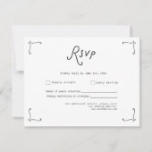Whimsical Calligraphy Wedding RSVP Card (正面)