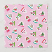 Whimsical Car with Christmas Gifts in Pink 招待状 (裏面)