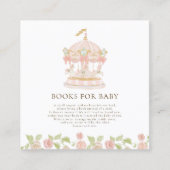 Whimsical Carousel Floral Baby Shower Book Card エンクロージャーカード (正面)