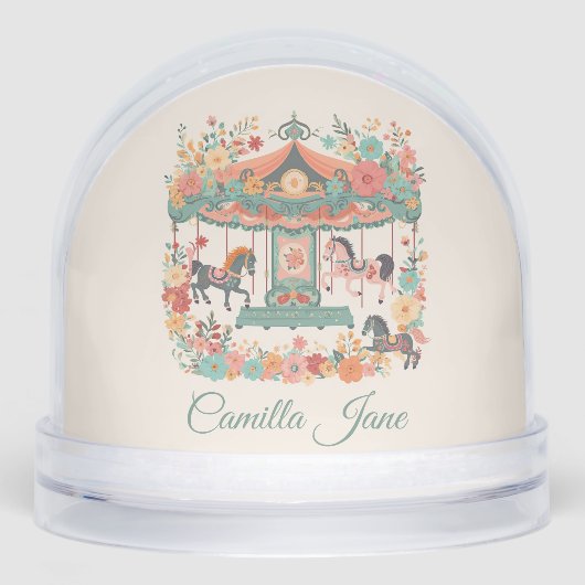 Whimsical Carousel Girls First Birthday Gift (正面)