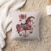 Whimsical Carousel Horse Image クッション (ブランケット)