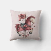 Whimsical Carousel Horse Image クッション (裏面)