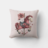 Whimsical Carousel Horse Image クッション (正面)