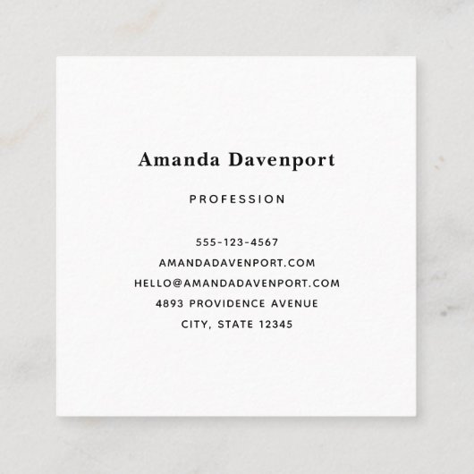 Whimsical Carousel Horse Image スクエア名刺 (裏面)