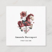 Whimsical Carousel Horse Image スクエア名刺 (正面)