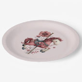 Whimsical Carousel Horse Image ペーパープレート (アングル)